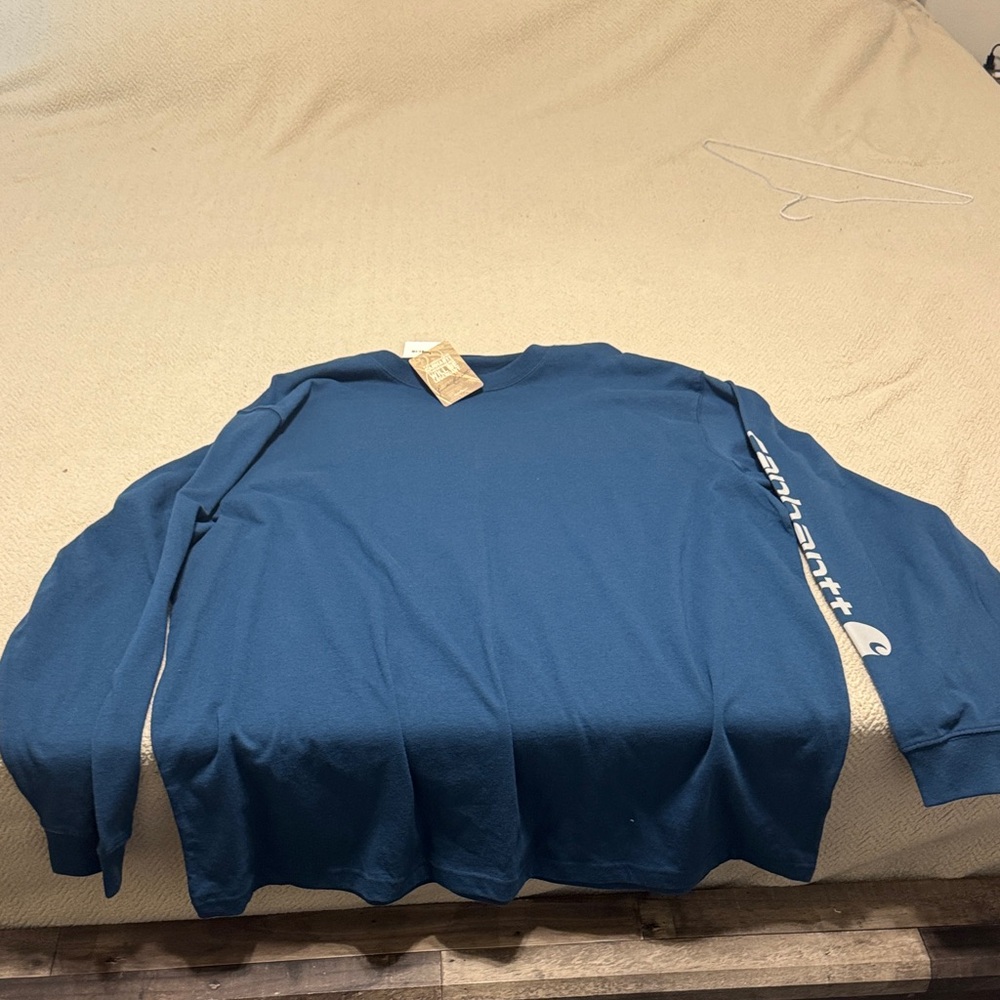 Carhartt Teal Long Sleeve Shirt with Logo